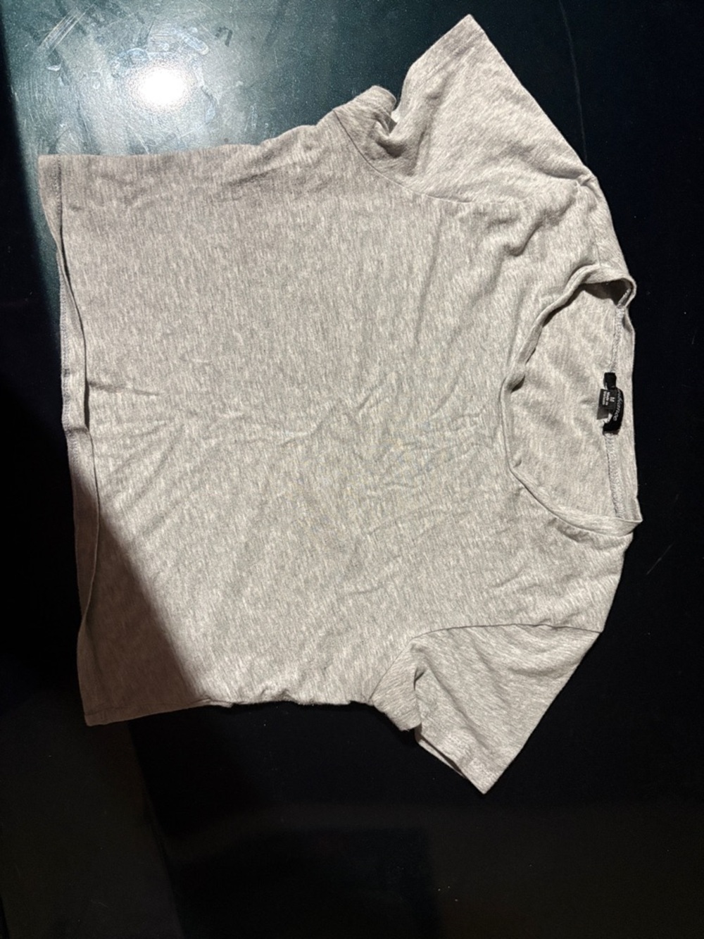 Half Short Sleeve Crew Neck T-Shirt in Heather Gray